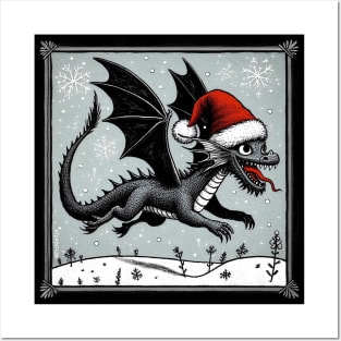 Happy Christmas Dragon Posters and Art